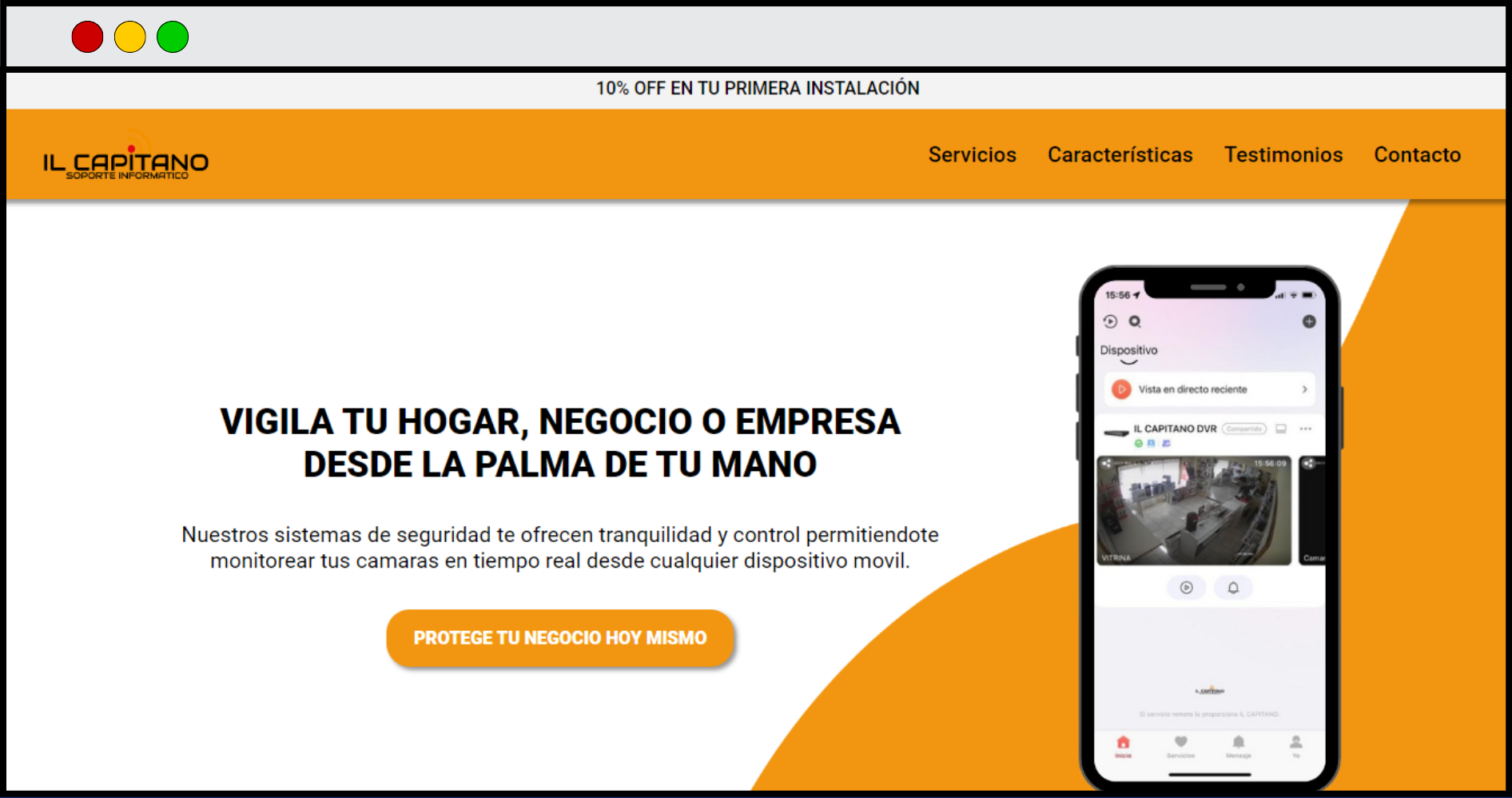 Portada de Página Web de Il Capitano